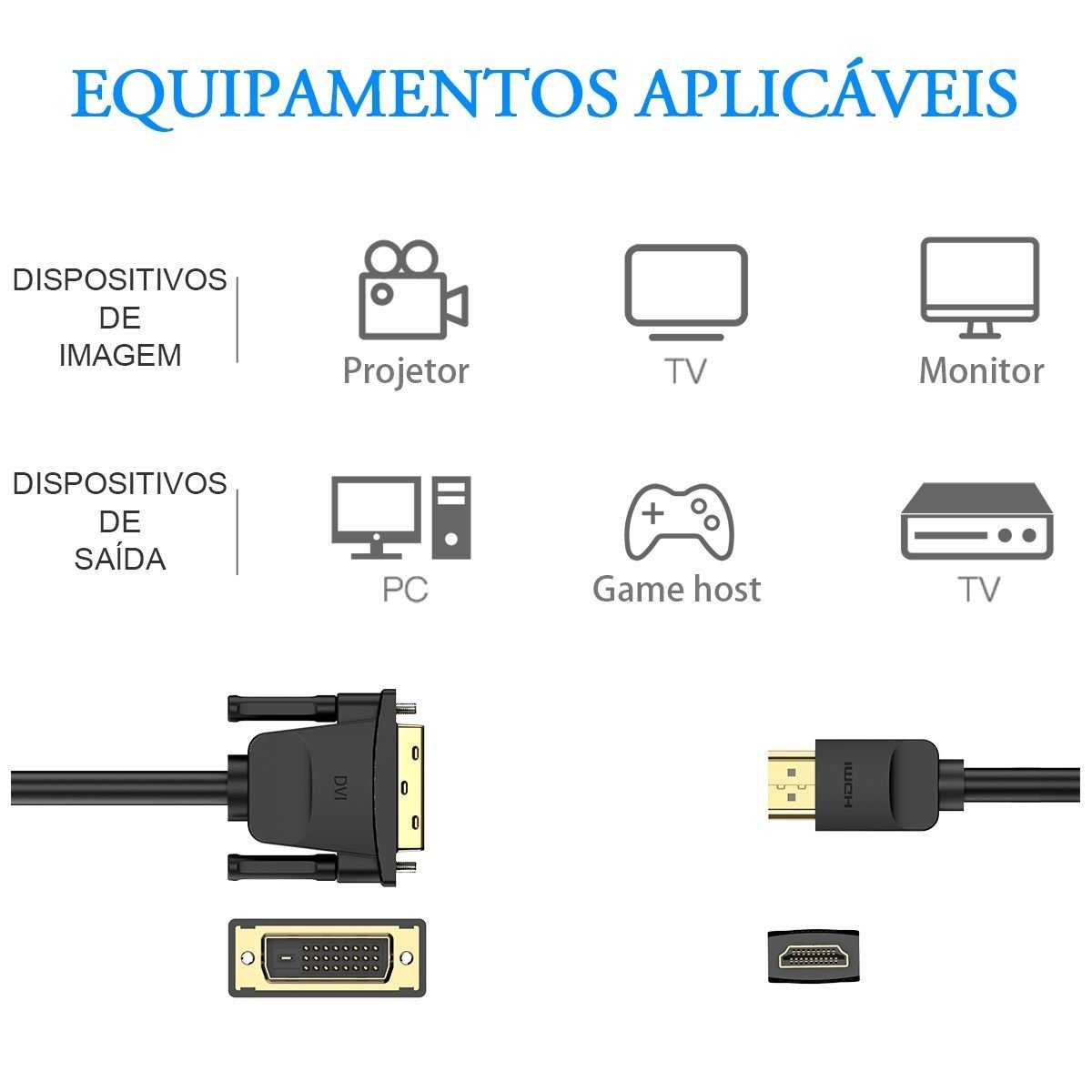 Cabo HDMI/DVI-D Premium Plug Banhado A Ouro - Vention - Imagem 5