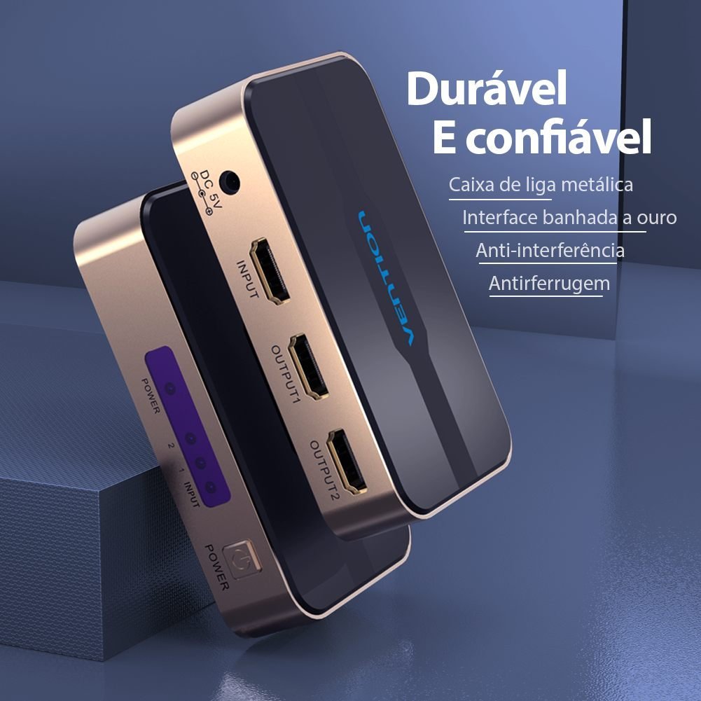 Adaptador Splitter HDMI 2 em 1 Saída 4K 30Hz 2x HDMI - Vention - Imagem 7