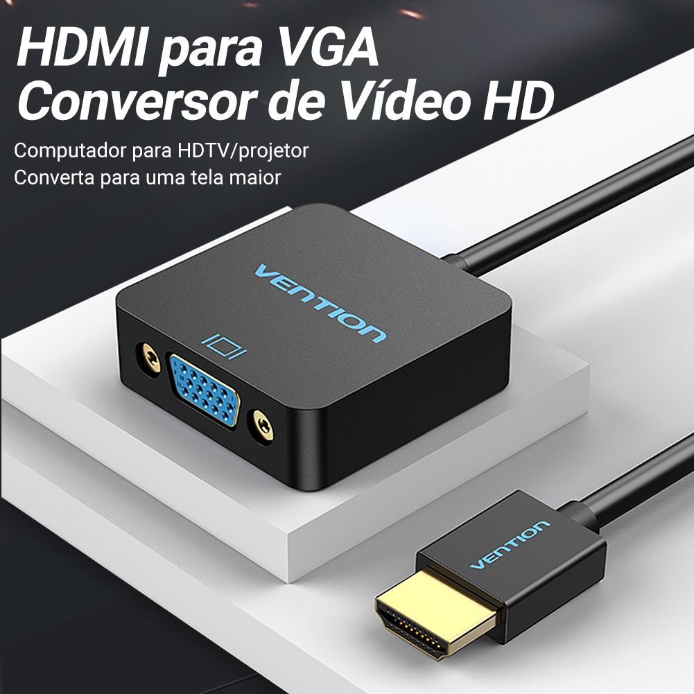 Cabo Conversor Adaptador HDMI para VGA 1080p 60Hz ACR - Vention - Imagem 2