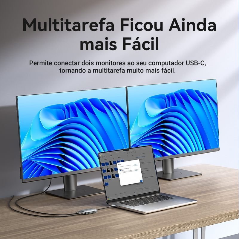 Adaptador Multiplicador Sinal USB-C para 2x HDMI 4K - Vention - Imagem 5