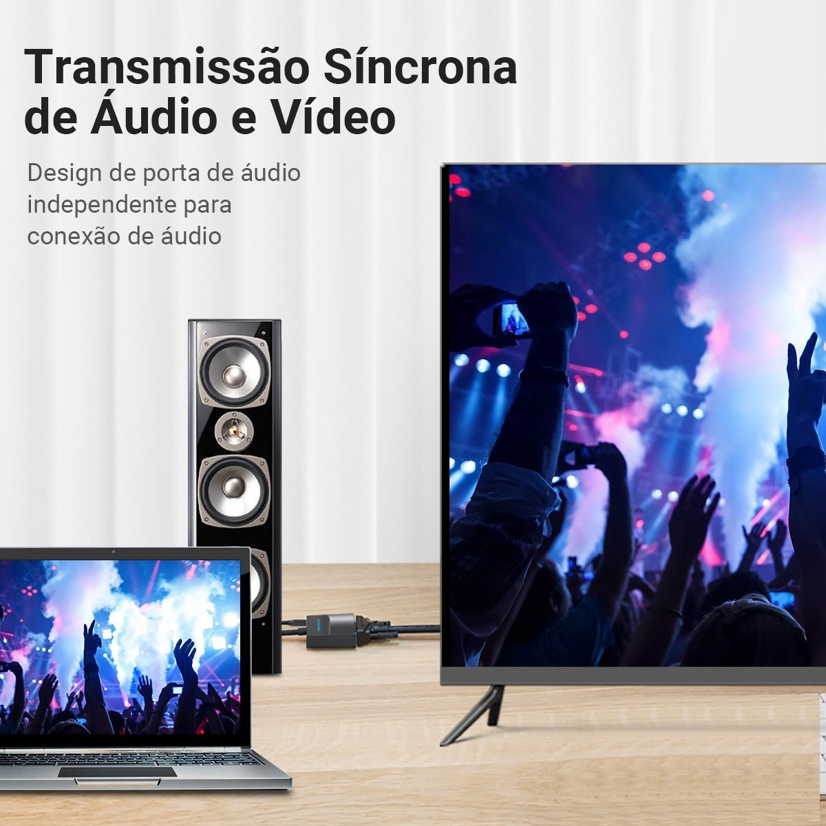 Cabo Conversor Adaptador Mini HDMI x VGA 1080p - Vention - Imagem 4