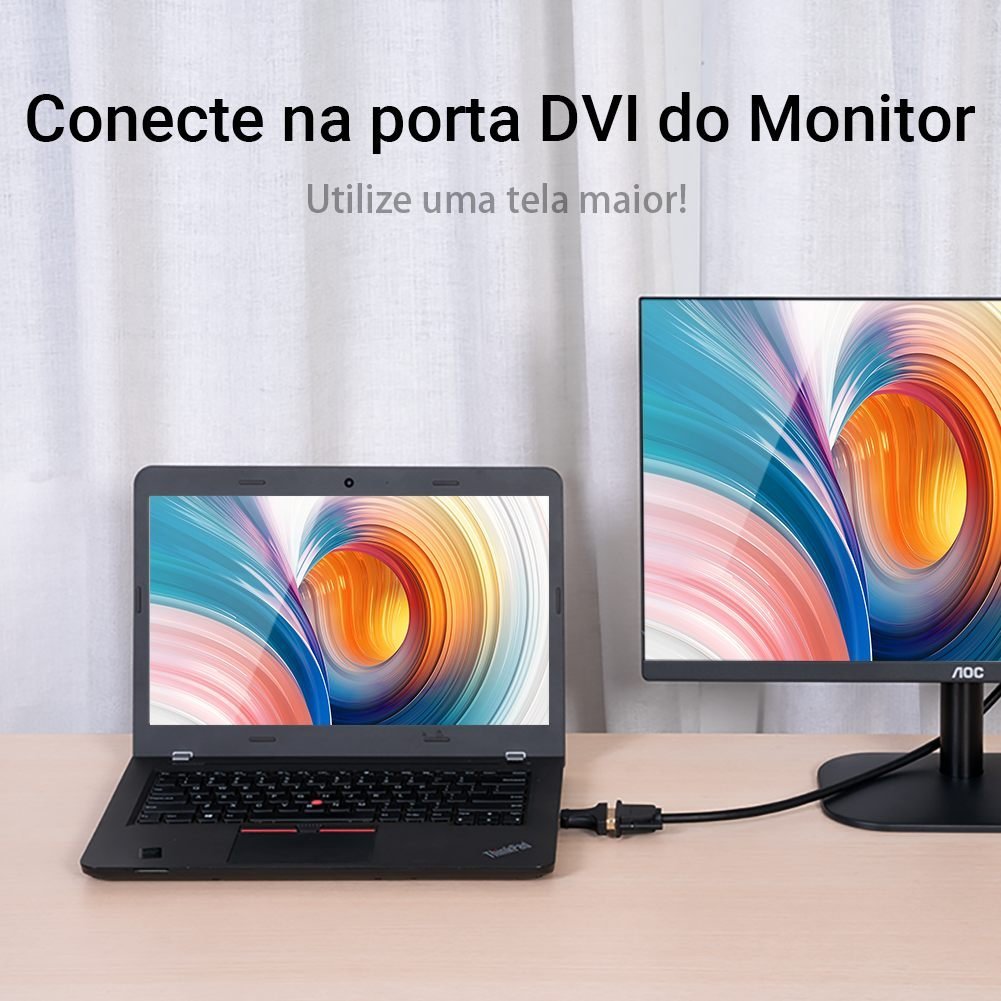 Plug Adaptador HDMI para DVI Monitor Notebook 1080p - Vention - Imagem 4