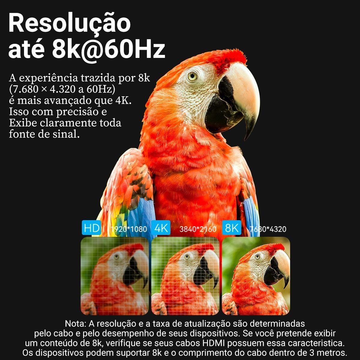 Adaptador Fêmea Emenda Cabo HDMI 2.1 8K 60Hz 3D Ouro - Vention - Imagem 8