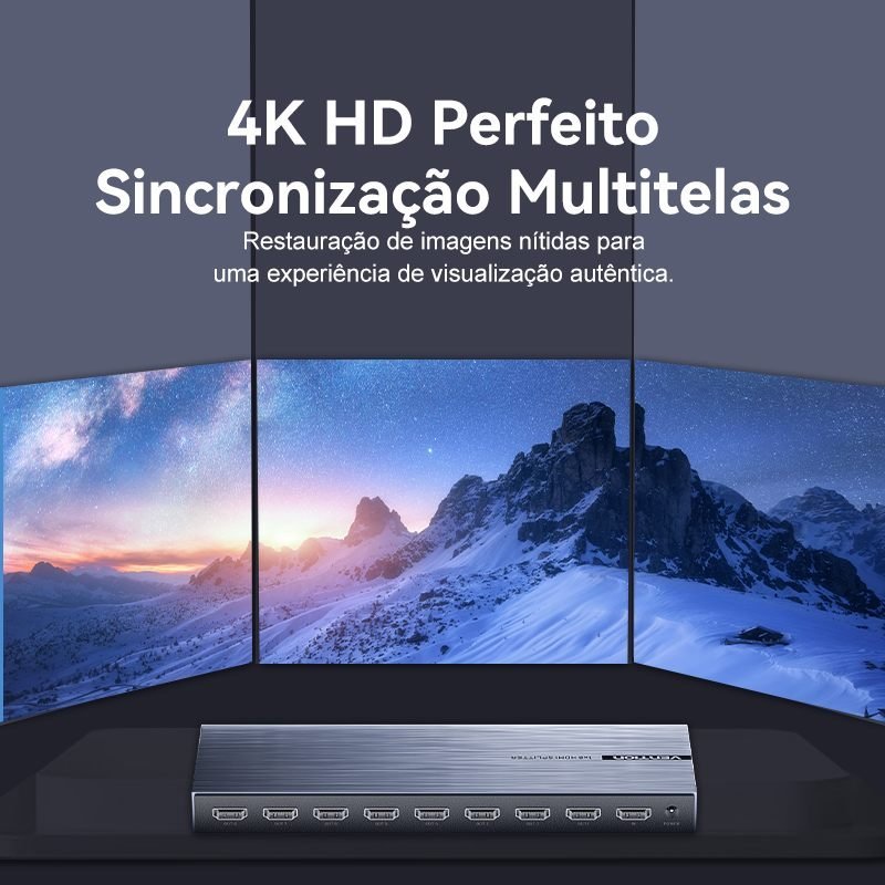 Splitter HDMI 1x8 Saídas 4K Amplificador com fonte - Vention - Imagem 8