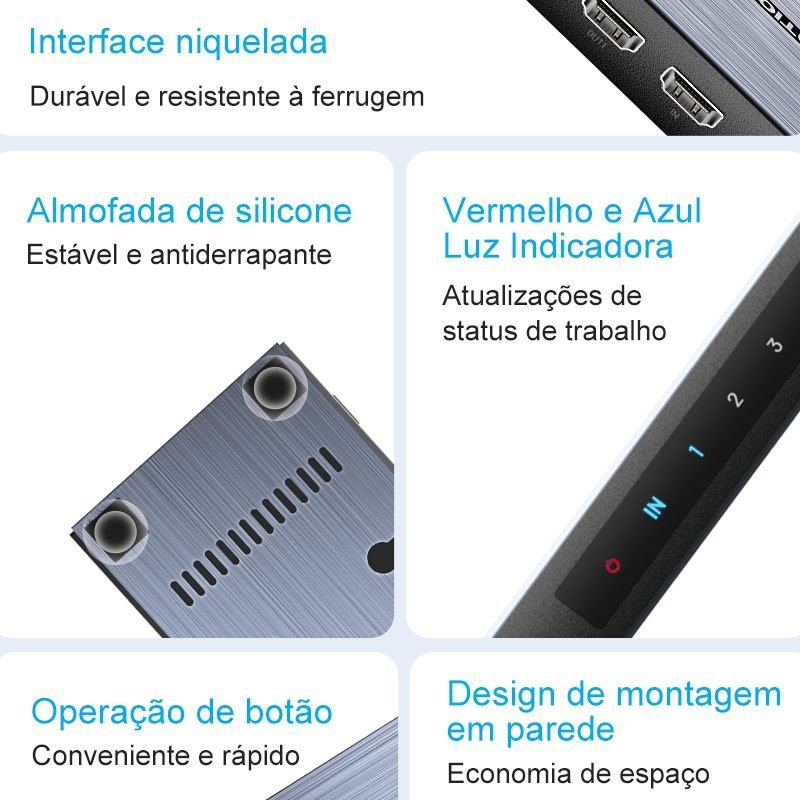Splitter HDMI 1x8 Saídas 4K Amplificador com fonte - Vention - Imagem 9