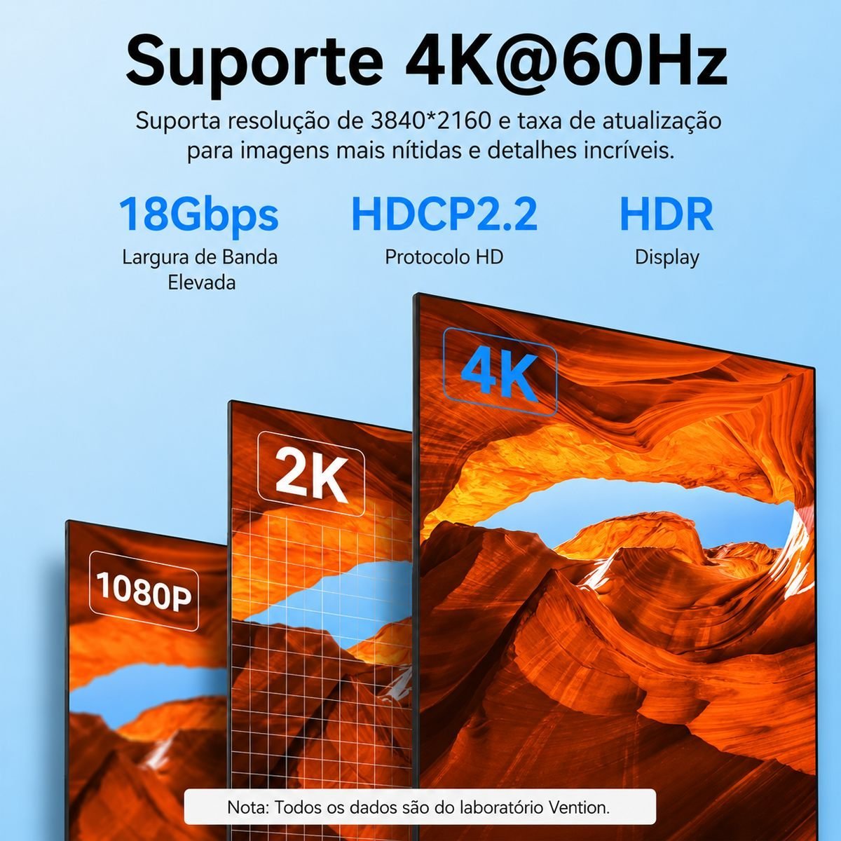 Cabo Slim HDMI 2.0 Fullhd 4K para TV Monitor - Vention - Imagem 3