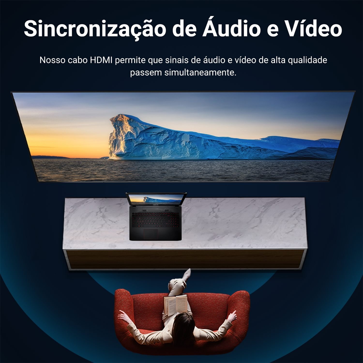 Cabo HDMI 2.0 4K TVs DVD Game Alta Resolução 4K@60Hz - Vention - Imagem 8