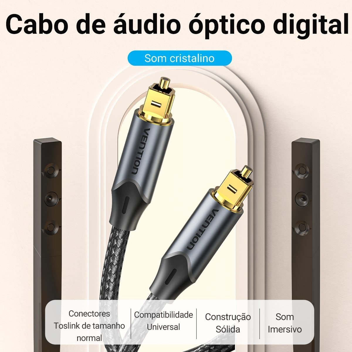 Cabo Áudio Óptico Digital Hifi Toslink - Vention - Imagem 2