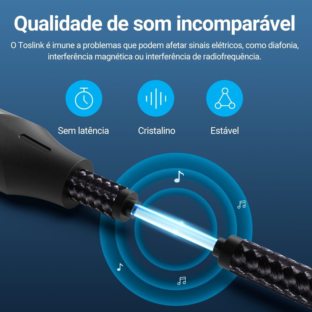 Cabo Áudio Óptico Digital Hifi Toslink - Vention - Imagem 4
