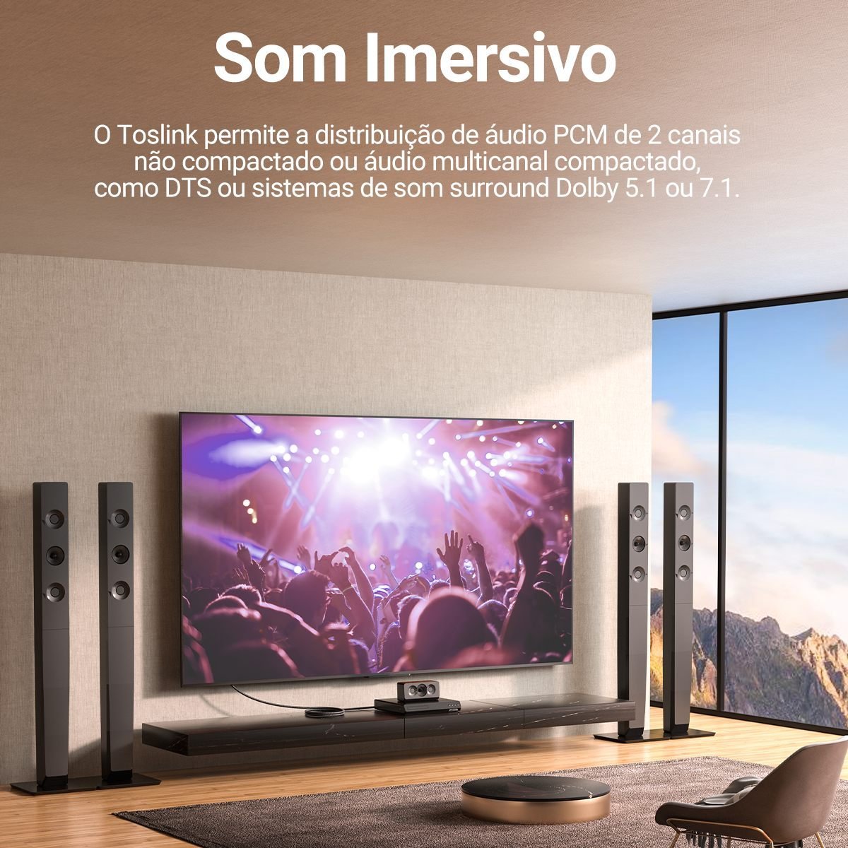 Cabo Áudio Óptico Digital Hifi Toslink - Vention - Imagem 6