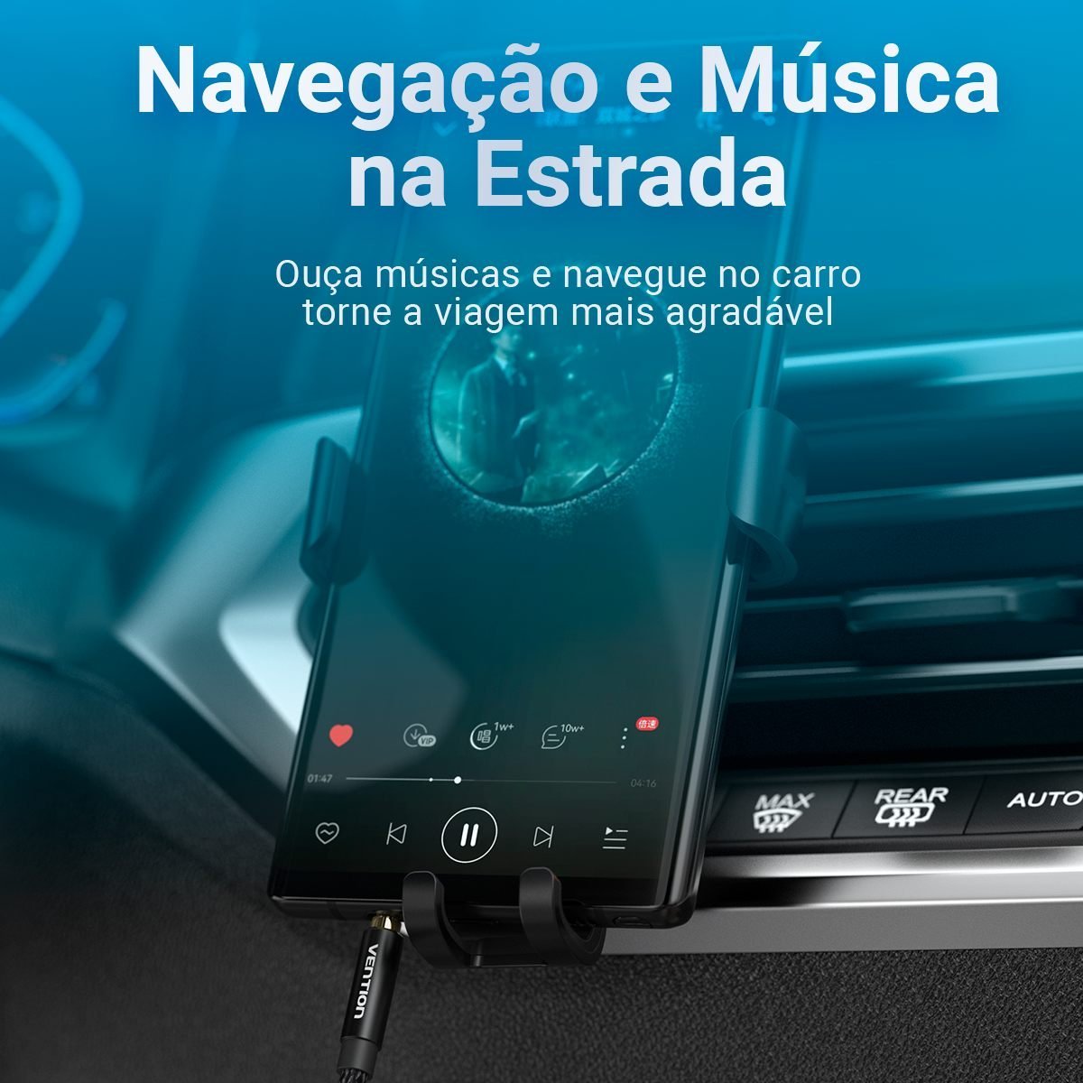 Cabo Auxiliar P2 x P2 Estéreo Hifi Banhado Ouro - Vention - Imagem 6