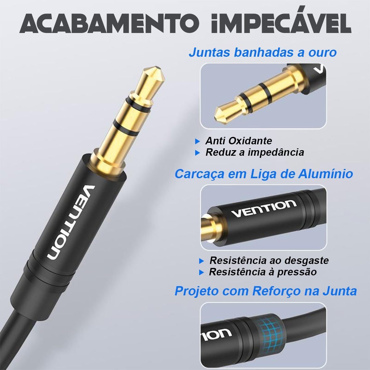 Cabo Adaptador P3 Fêmea para 2 P2 Fone e Microfone - Vention - Imagem 2