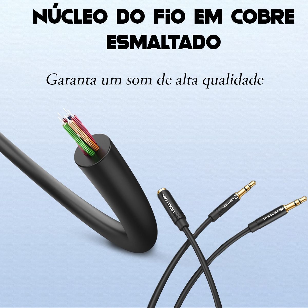 Cabo Adaptador P3 Fêmea para 2 P2 Fone e Microfone - Vention - Imagem 8