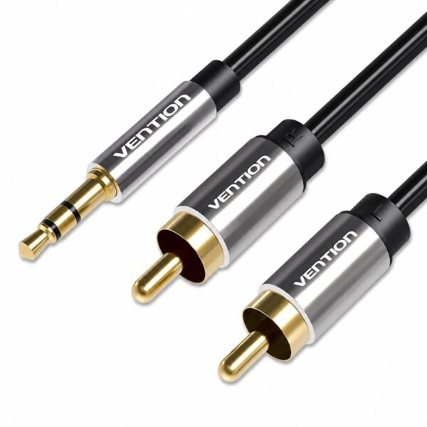 Cabo Auxiliar Áudio P2 Estéreo para 2 RCA Som DJ - Vention