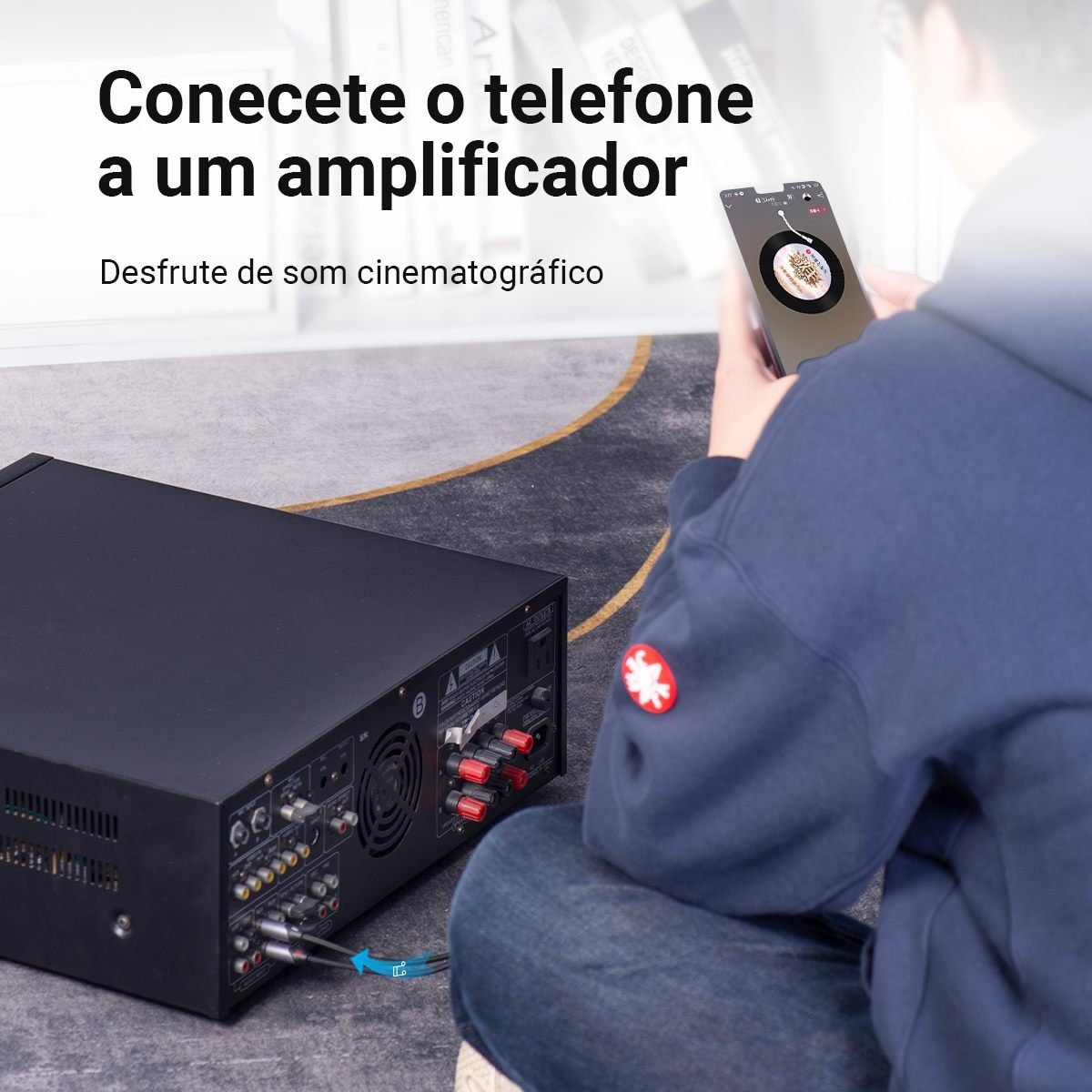 Cabo Auxiliar Áudio P2 Estéreo para RCA DJ - Vention - Imagem 8