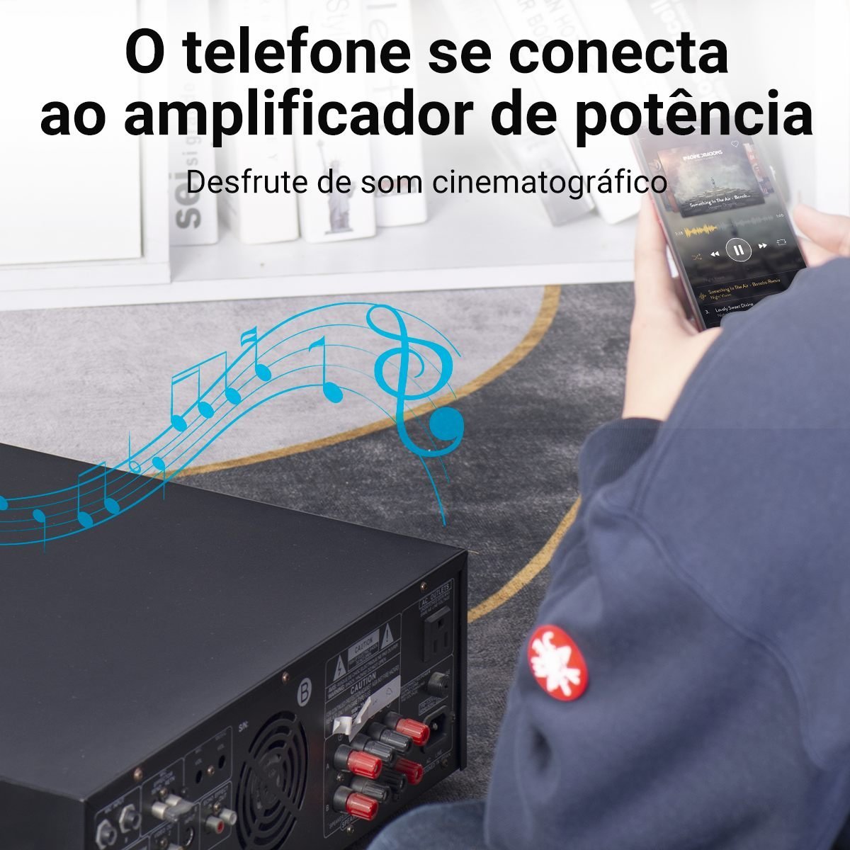 Cabo Auxiliar Áudio P2 Estéreo para RCA Som DJ - Vention - Imagem 7