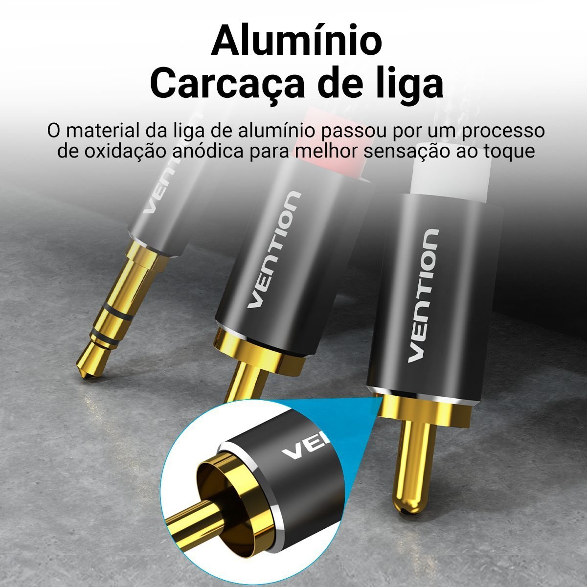 Cabo Auxiliar Áudio P2 Estéreo para RCA Som DJ - Vention - Imagem 8