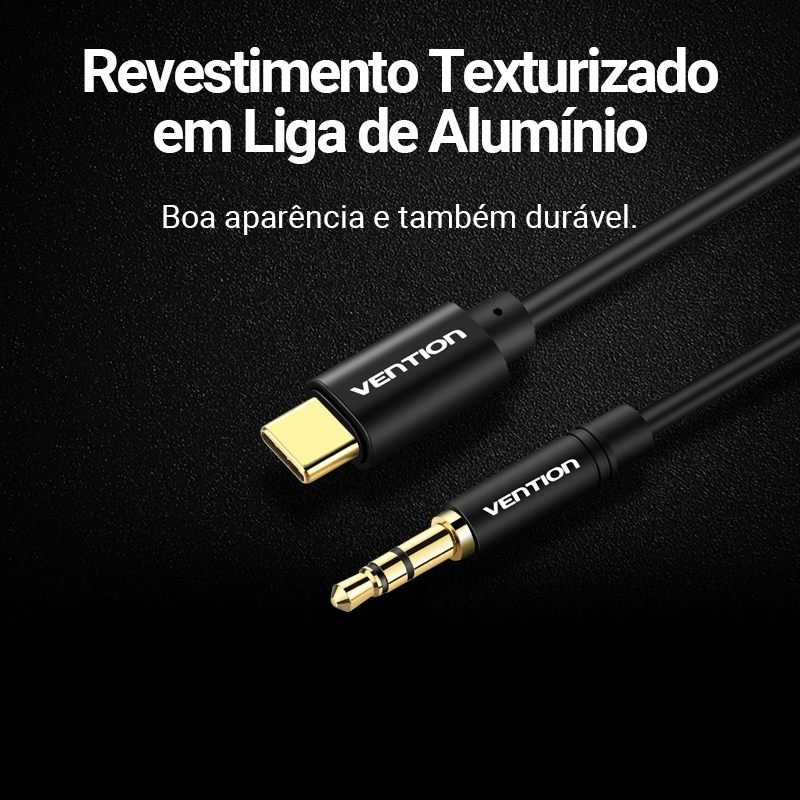 Cabo Áudio Auxiliar P2 para Tipo C Celular Carro - Vention - Imagem 6