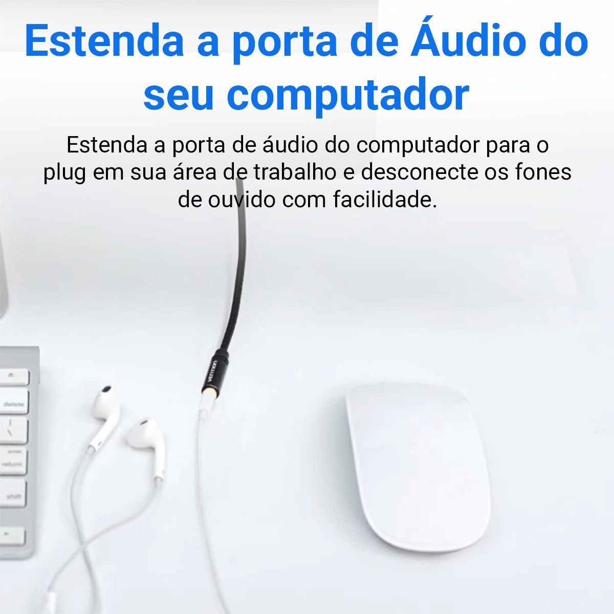 Cabo Extensor Áudio P3 Fone Microfone Computado - Vention - Imagem 6