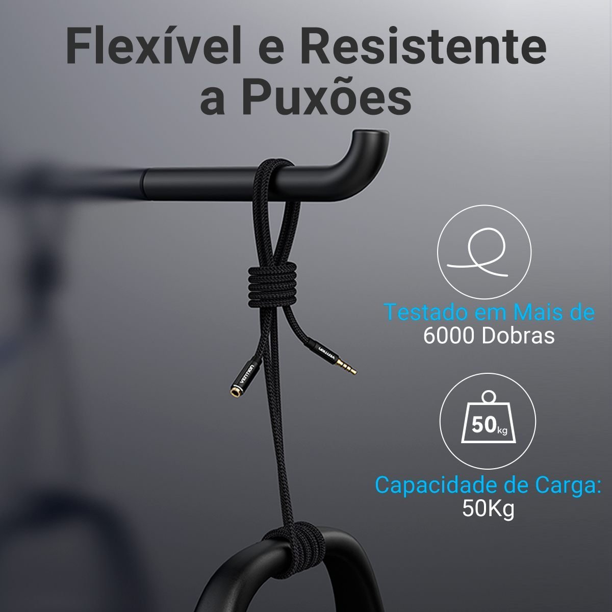 Cabo Extensor P3 4 Vias Fone Microfone - Vention - Imagem 7