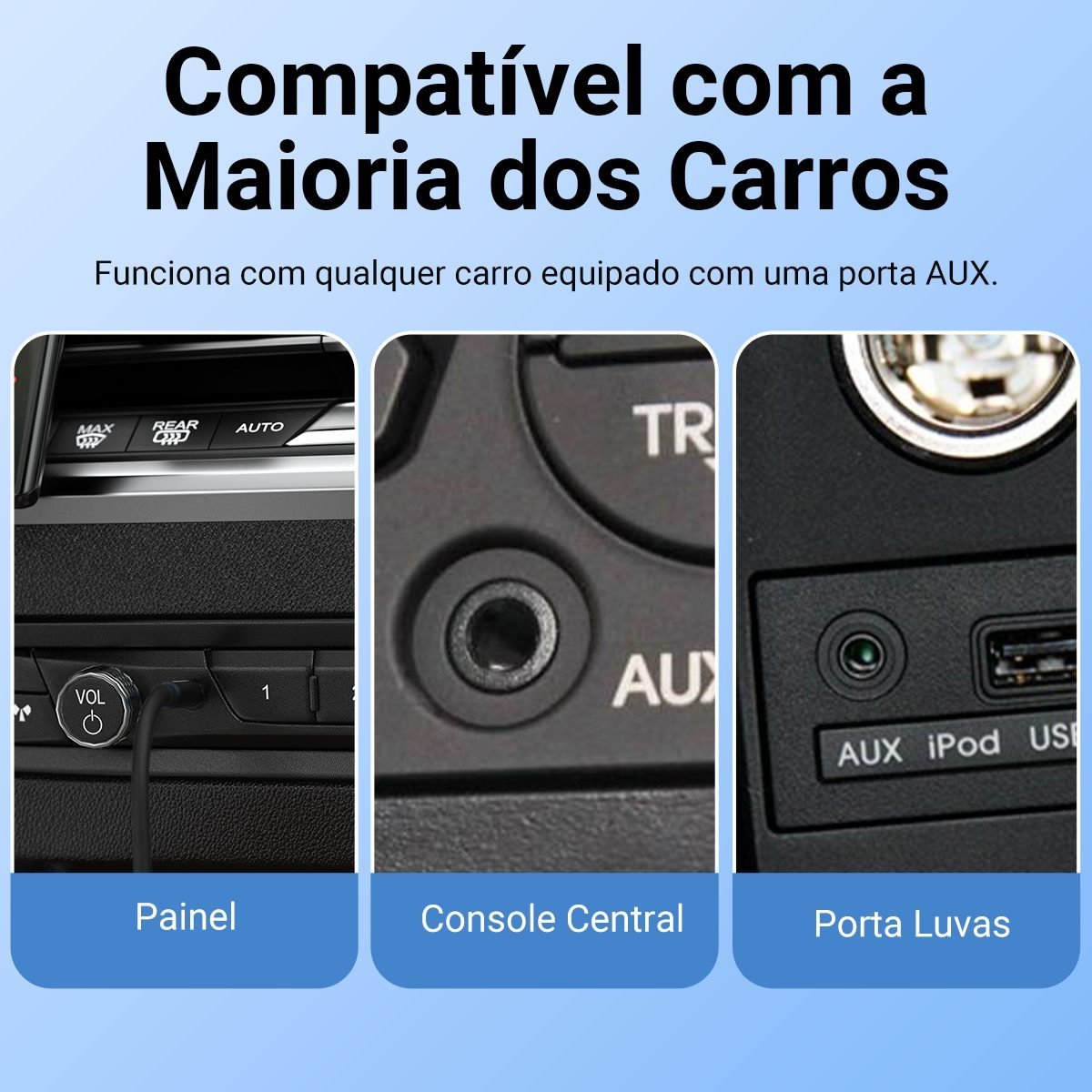 Cabo Celular Tipo C para Auxiliar P2 Carro Som - Vention - Imagem 7