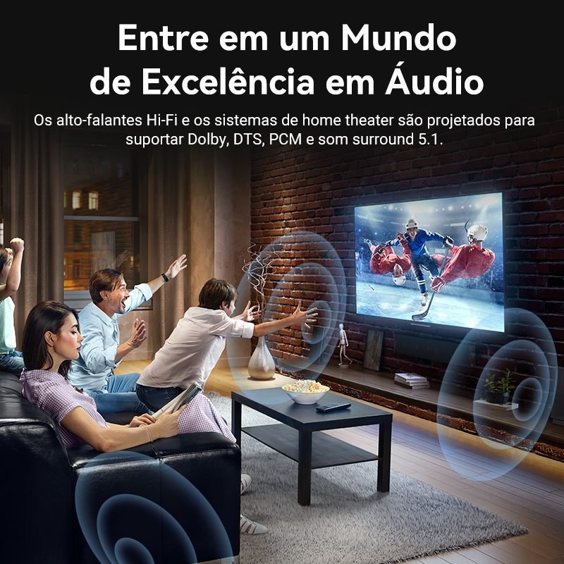 Cabo Óptico Áudio Digital Toslink x Mini Toslink - Vention - Imagem 6