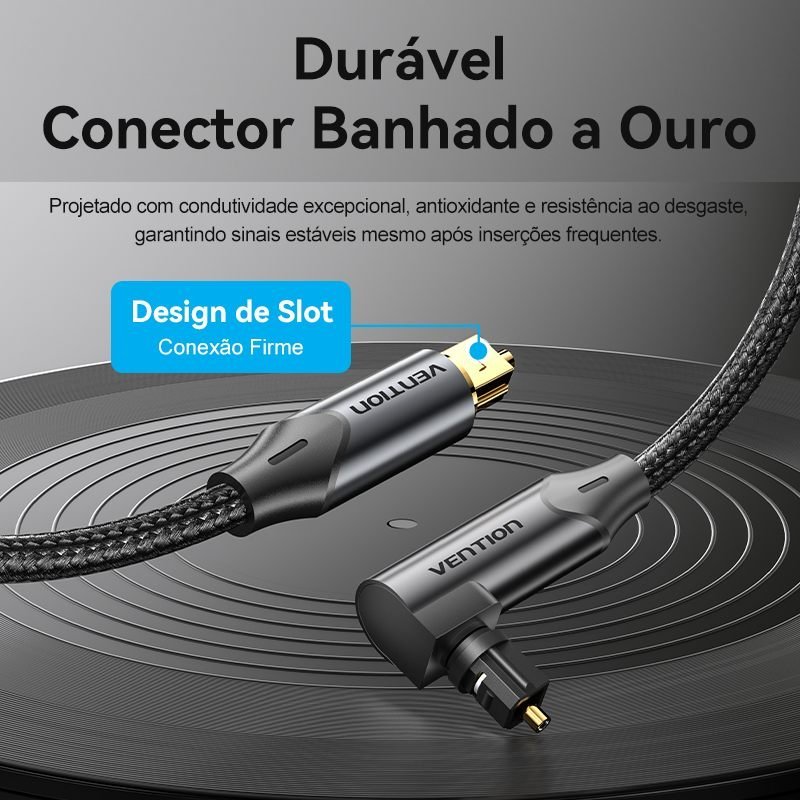 Cabo Áudio Óptico Digital 90º Hifi Toslink - Vention - Imagem 6