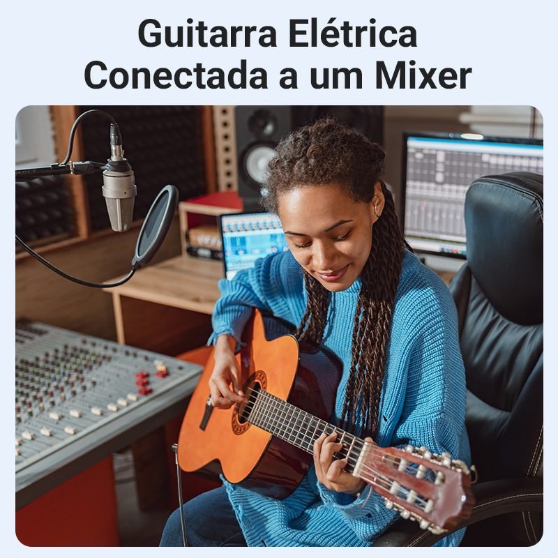 Cabo Áudio P10 x P10 6.5 TS 90º Mono Guitarra - Vention - Imagem 7