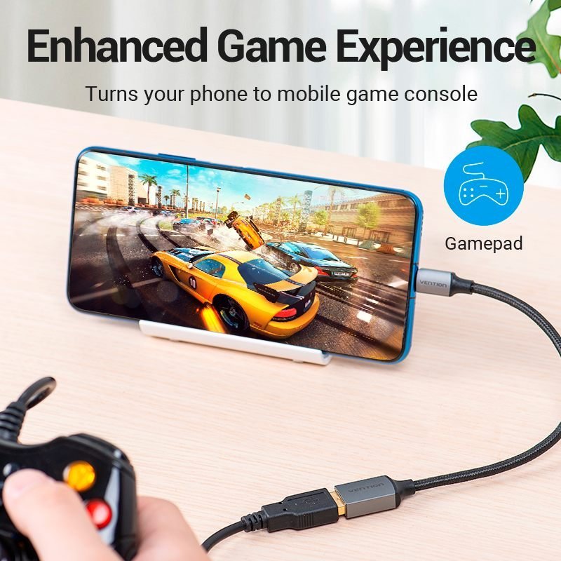 Cabo Adaptador OTG Tipo C para USB 3.0 Celular Tablet 5Gbps CCX - Vention - Imagem 6