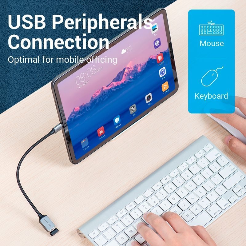 Cabo Adaptador OTG Tipo C para USB 3.0 Celular Tablet 5Gbps CCX - Vention - Imagem 8