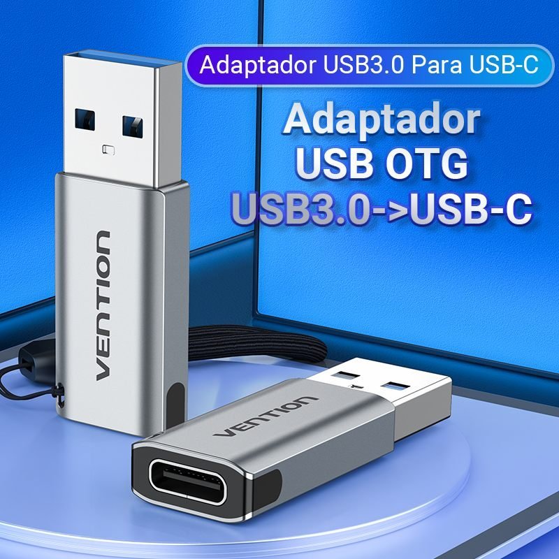 Adaptador OTG USB 3.0 Macho para USB Tipo C Fêmea - Vention - Imagem 2