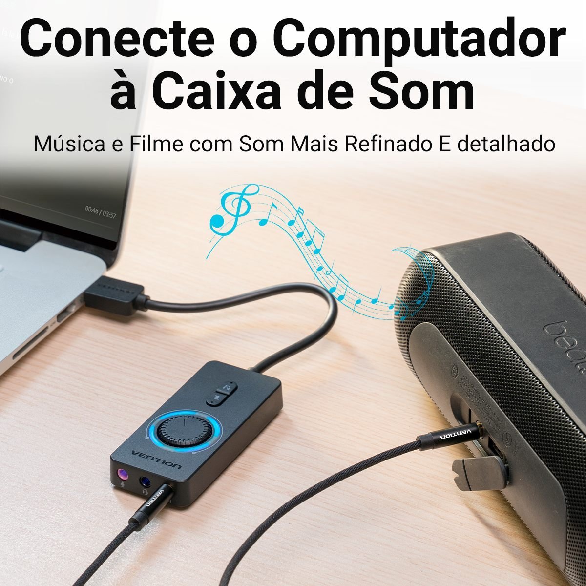 Adaptador de Som USB Headset P2 Fone Microfone - Vention - Imagem 5