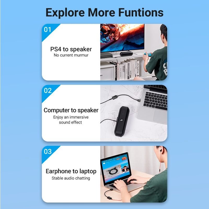 Adaptador USB para P3 Fone Microfone Placa Som CDZ - Vention - Imagem 4