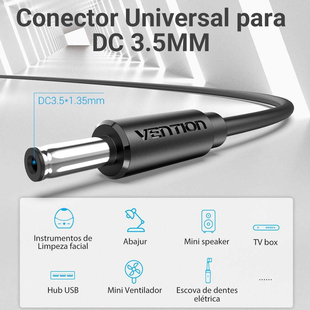 Cabo de Força USB Macho para Plug DC 3.5mm Tablet - Vention - Imagem 3