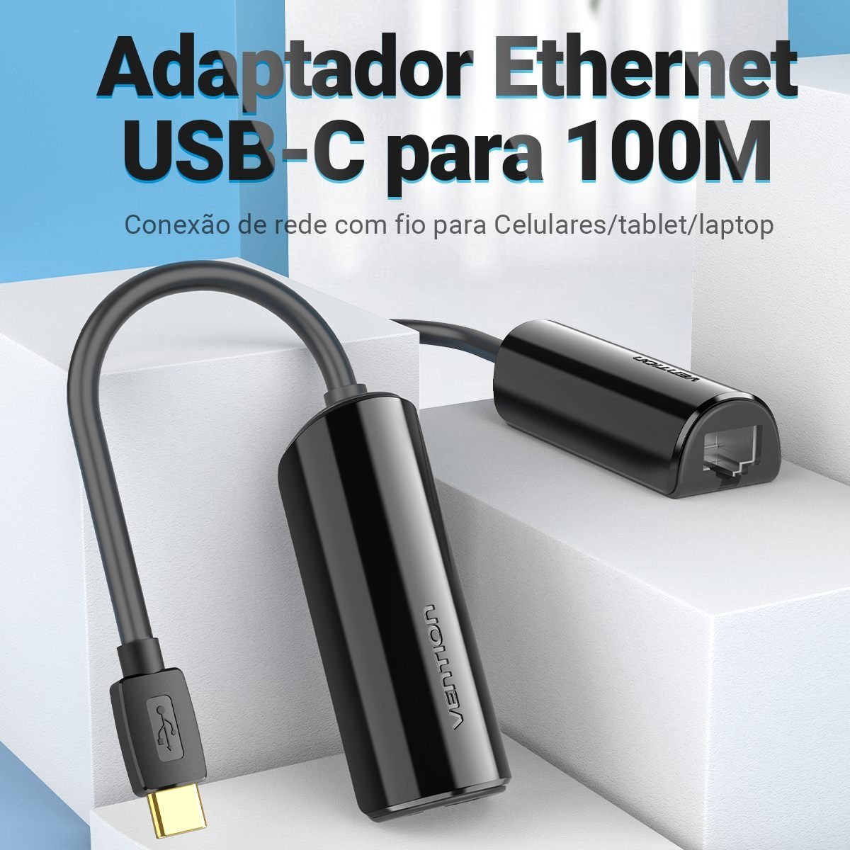 Adaptador Tipo C para Cabo Internet Celular Notebook - Vention - Imagem 2