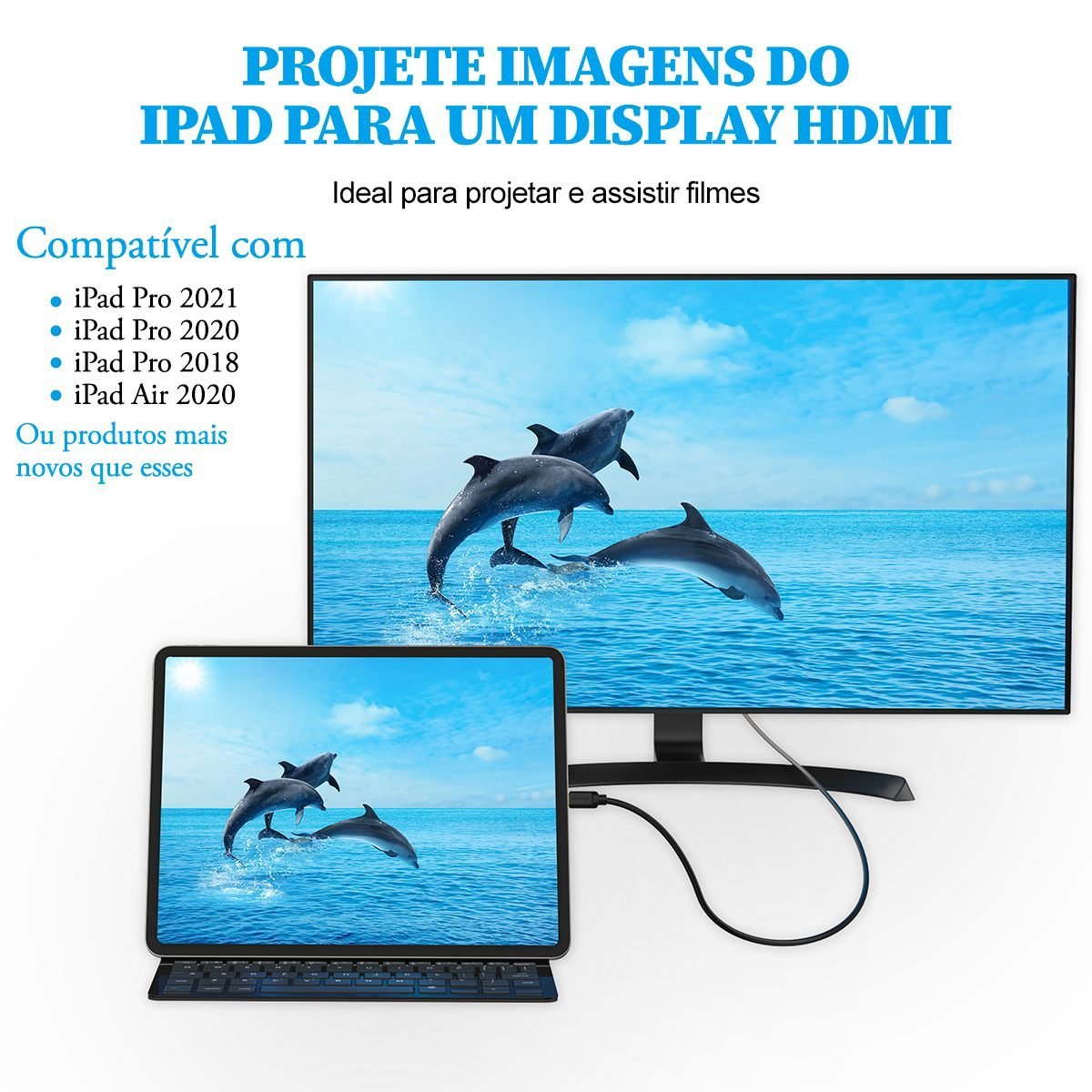 Cabo Tipo C Macho para HDMI Macho Resolução 4K na Cor Preta - Vention - Imagem 10