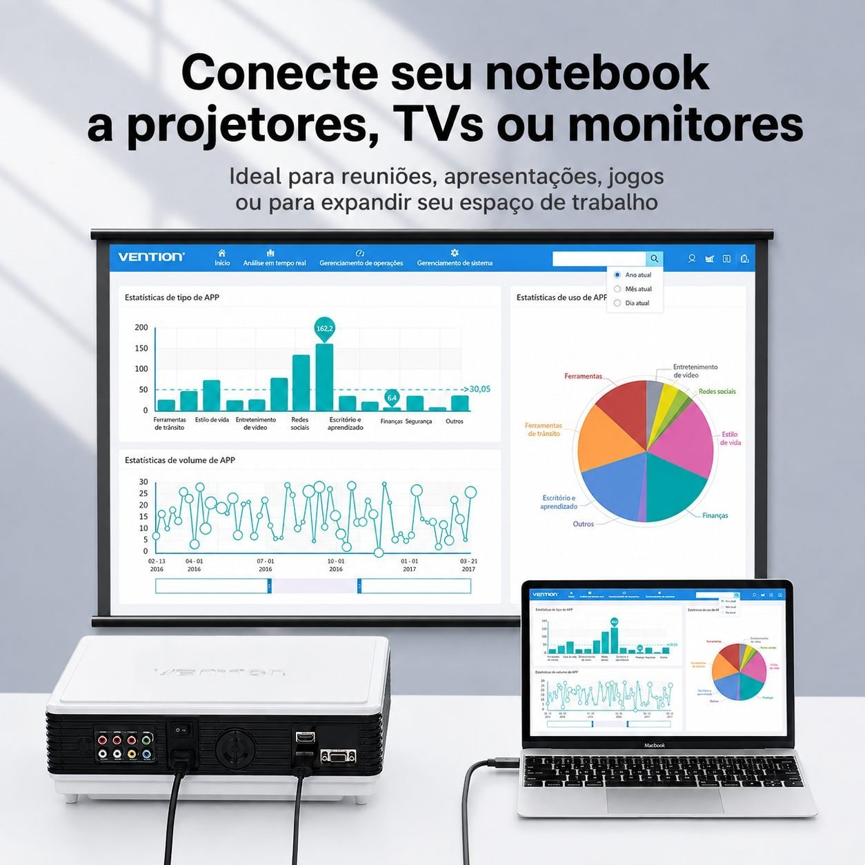 Cabo USB-C para HDMI 4K@30Hz Notebook Tablet Monitor - Vention - Imagem 8