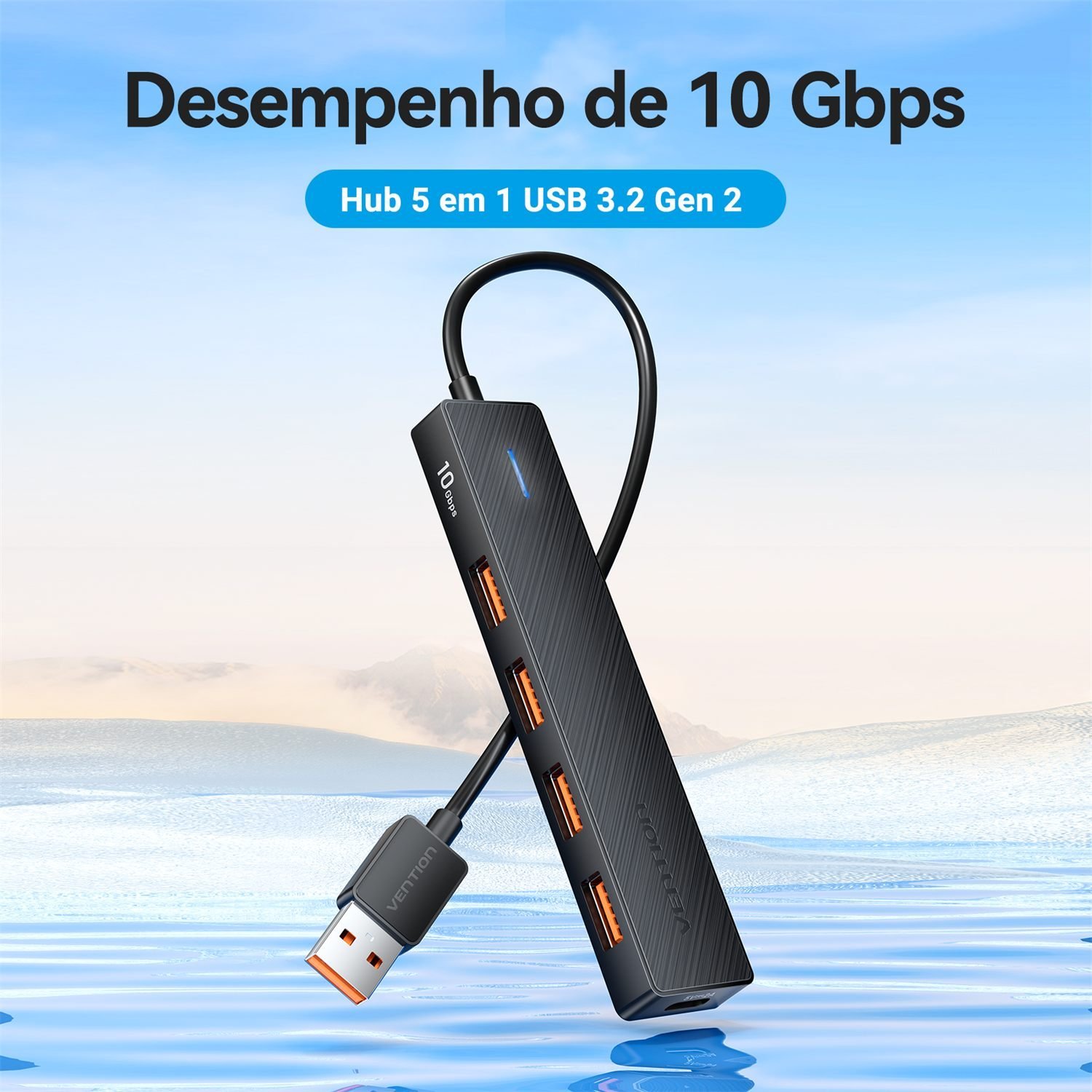 Hub USB 5 em 1 USB Gen 3.2 10 Gbps com Alimentação - Vention - Imagem 2
