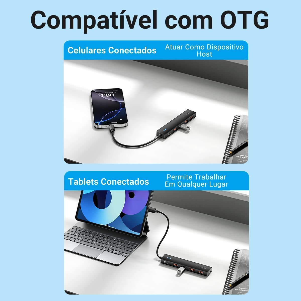 Hub USB-C 5 em 1 USB Gen 3.2 10 Gbps com Alimentação - Vention - Imagem 5