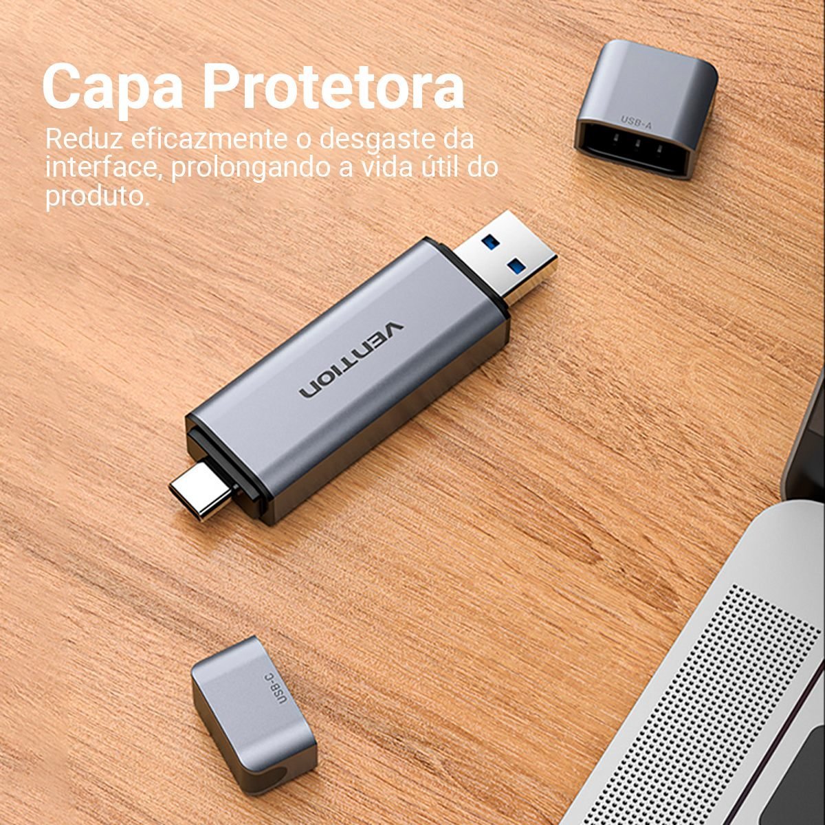 Leitor de Cartão USB para SD + TF Simultâneo 5 Gbps - Vention - Imagem 9