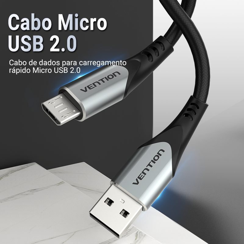 Cabo Carregador Micro USB V8 Android Turbo - Vention - Imagem 2