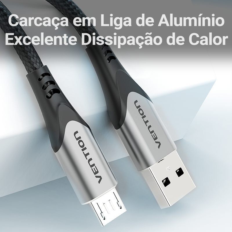 Cabo Carregador Micro USB V8 Android Turbo - Vention - Imagem 4