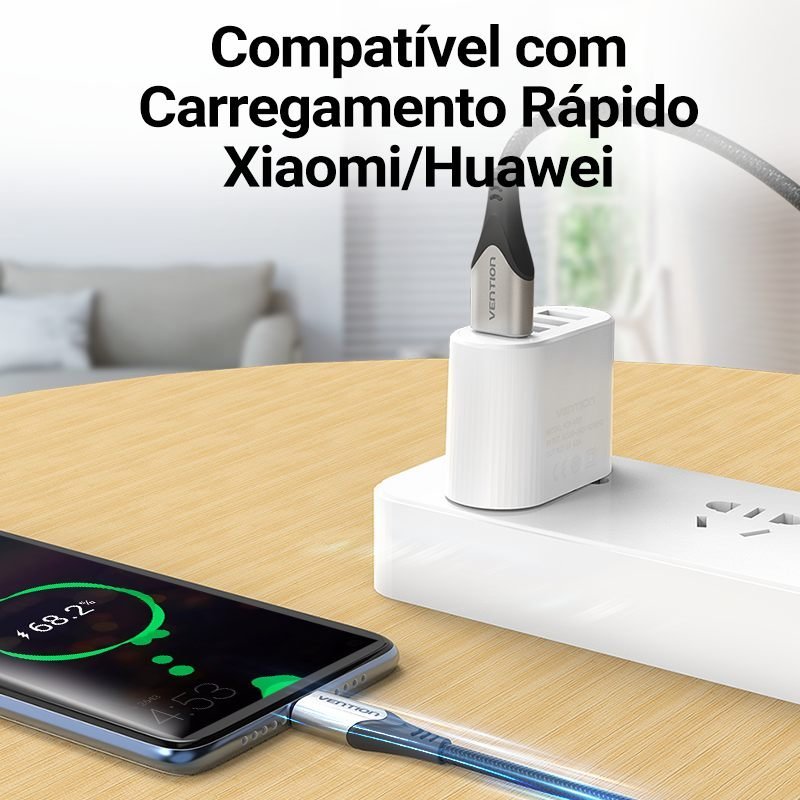 Cabo Carregador Micro USB V8 Android Turbo - Vention - Imagem 9