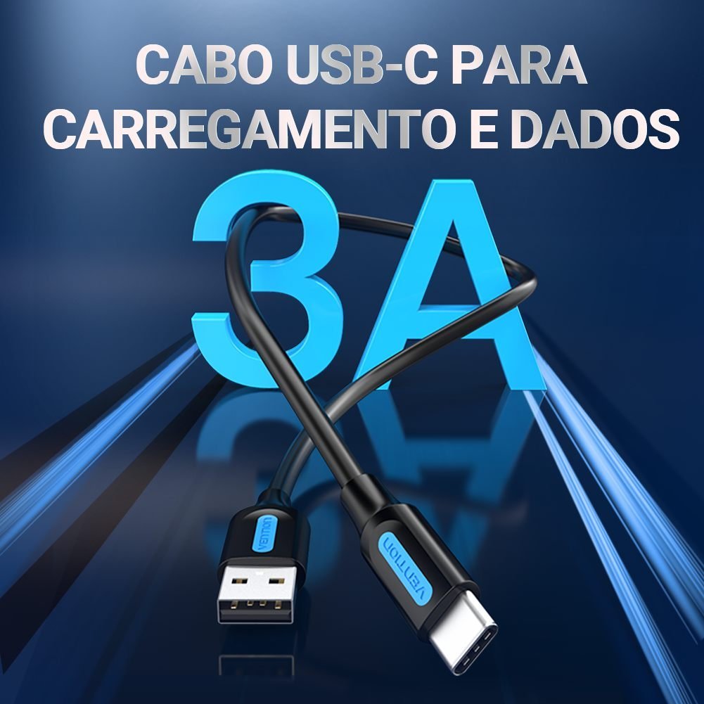 Cabo Carregador de Celular USB Tipo C Curto - Vention - Imagem 2