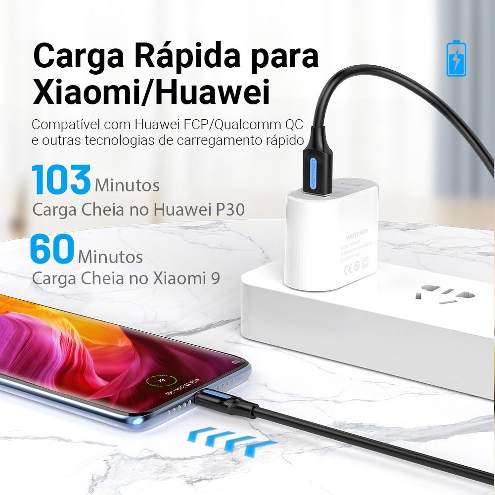 Cabo Carregador de Celular USB Tipo C Curto - Vention - Imagem 8
