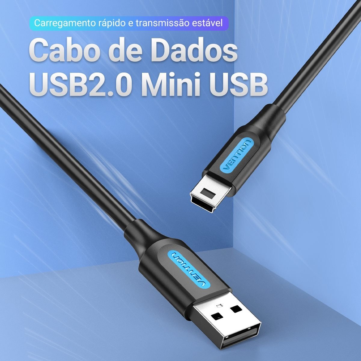 Cabo USB x Mini USB V3 2A Câmera Notebook - Vention - Imagem 2