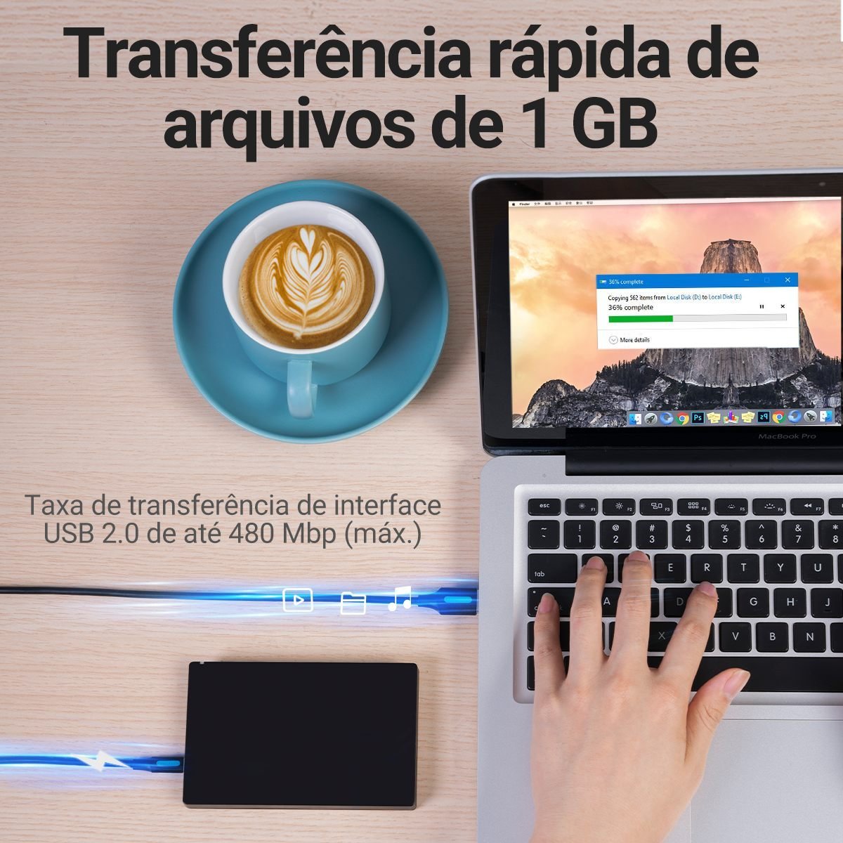 Cabo USB x Mini USB V3 2A Câmera Notebook - Vention - Imagem 3