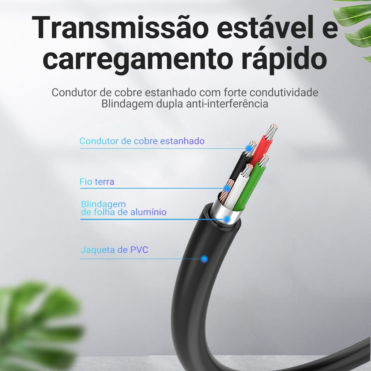 Cabo USB x Mini USB V3 2A Câmera Notebook - Vention - Imagem 7