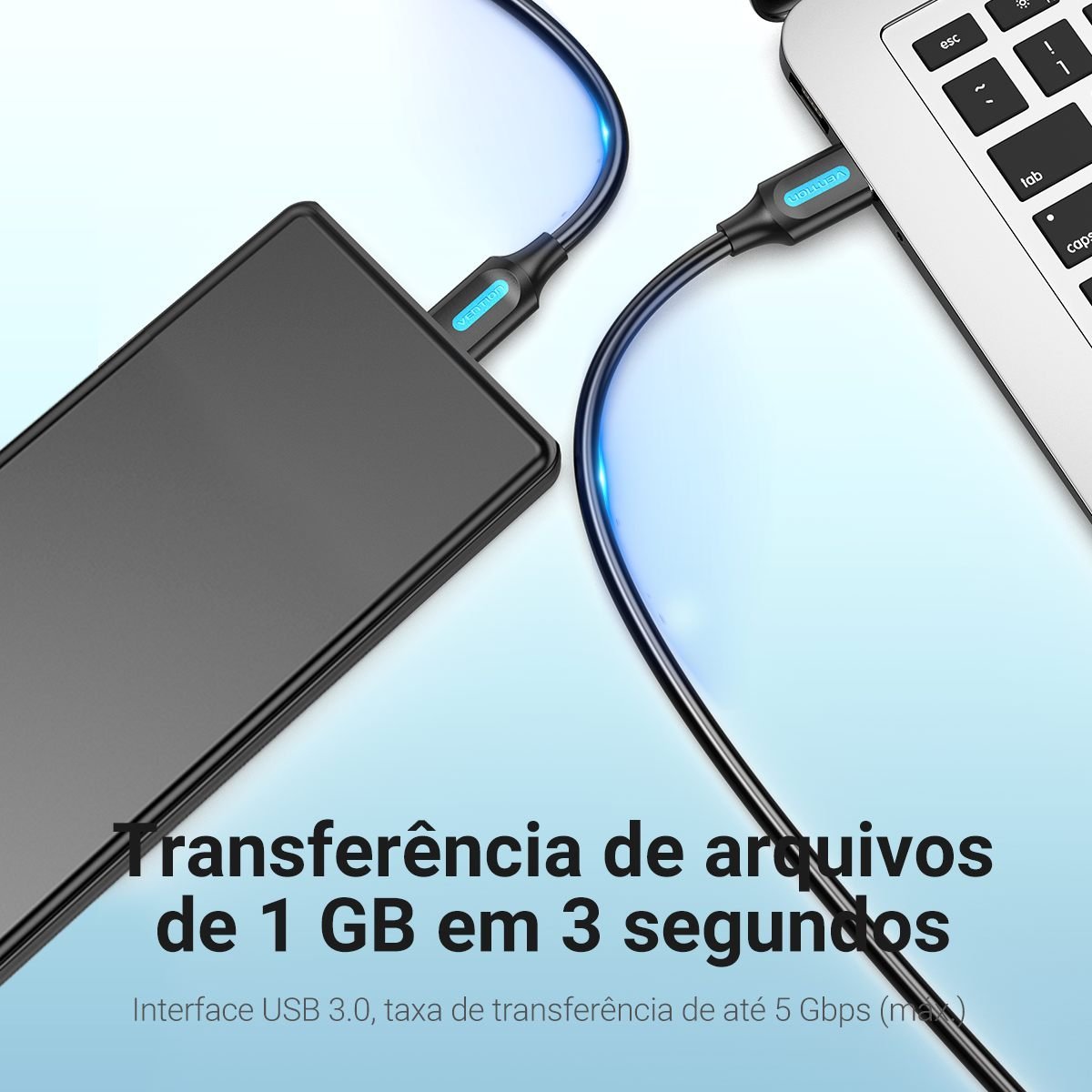 Cabo USB 3.0 HD Externo para Samsung Seagate Toshiba - Vention - Imagem 4