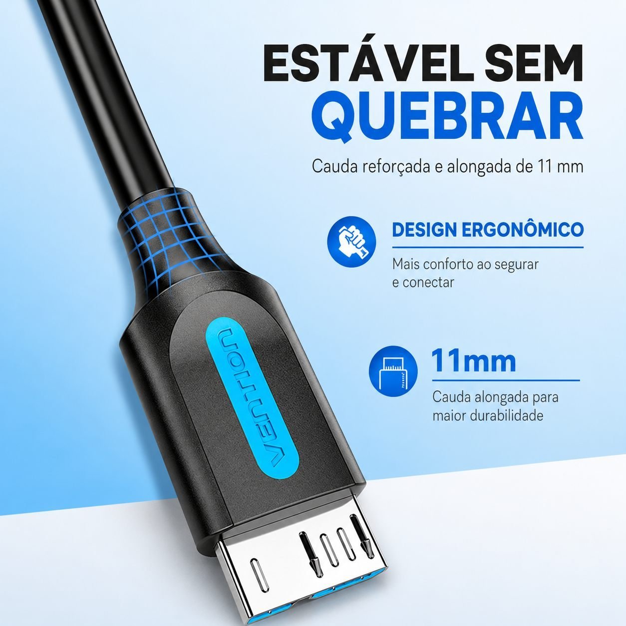 Cabo USB 3.0 HD Externo para Samsung Seagate Toshiba - Vention - Imagem 7